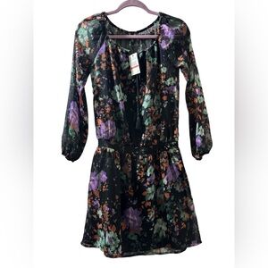 Jessica Simpson Black Floral Long Sleeve Dress